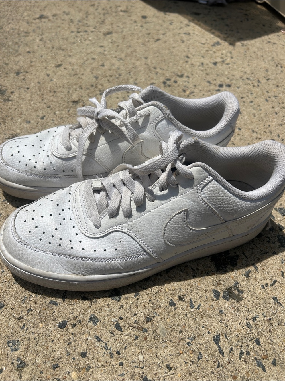 Nike All-White Leather Low-Top Sneakers